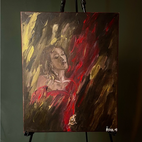 ⚜️Sensual Woman - Painting “Golden Whisper” inspired by Alexa Chung Perfect gift - Picture 8 of 9